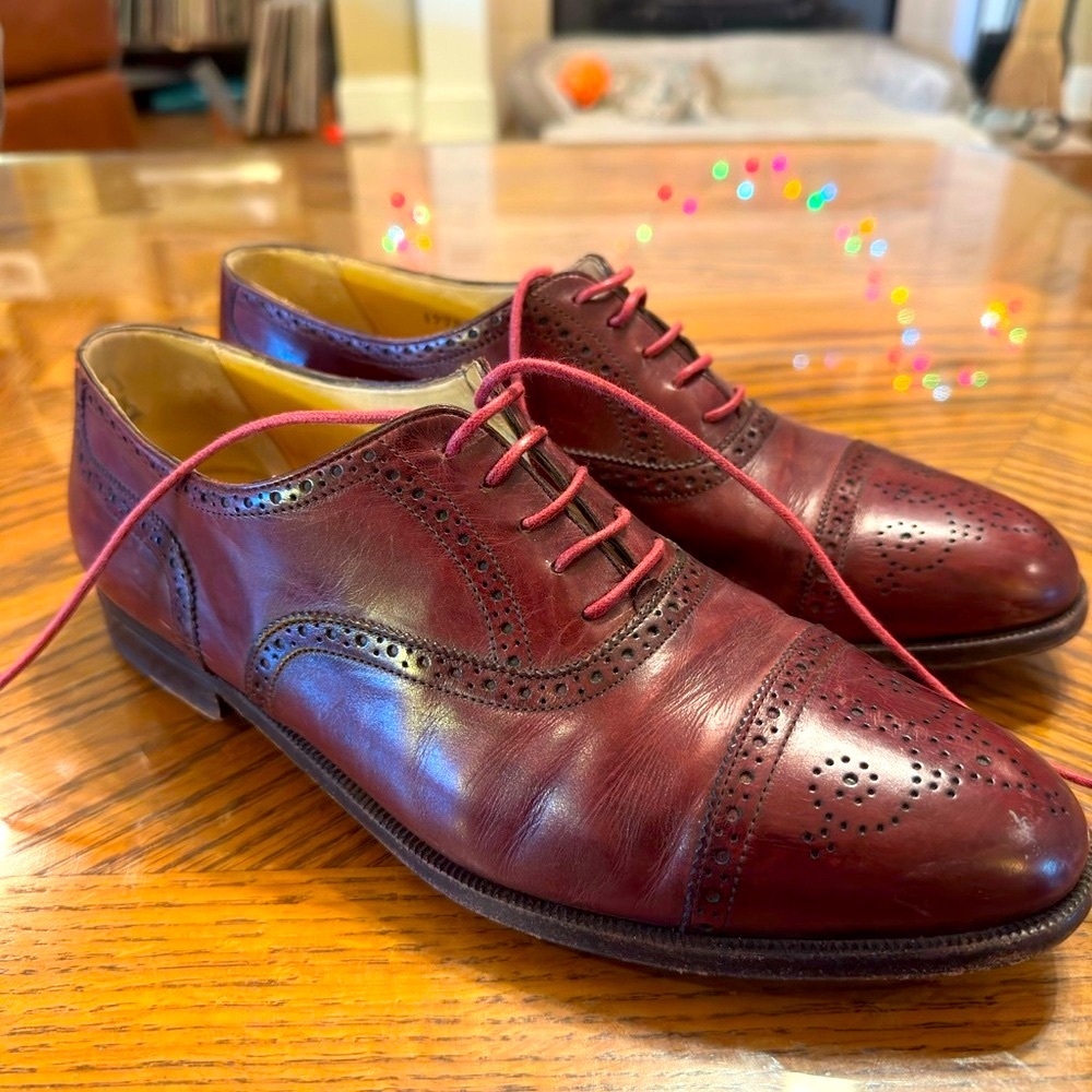 Vintage Cole Haan Burgundy Brogue Oxfords